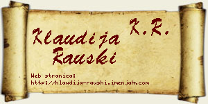 Klaudija Rauški vizit kartica